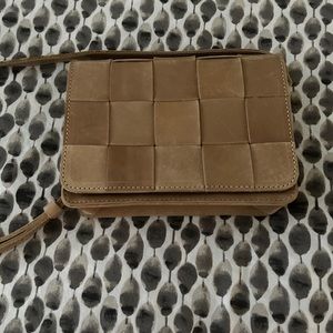 Parker Clay Crossbody Bag Woven Leather Nude